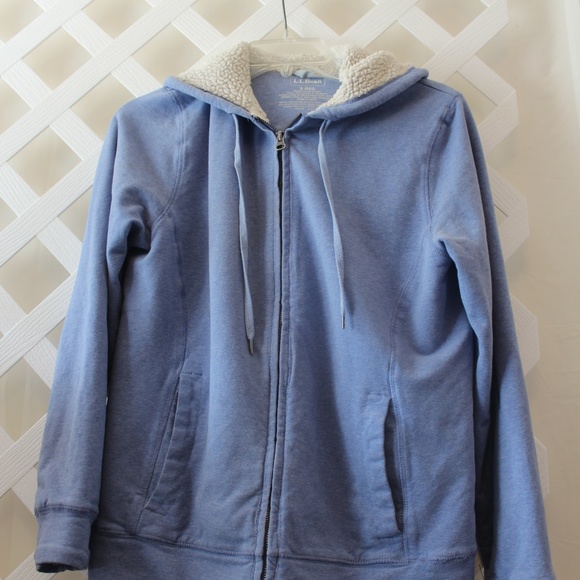 Ladies Blue LL Bean Zip UP Hooded Jacket Size SM - Picture 2 of 4